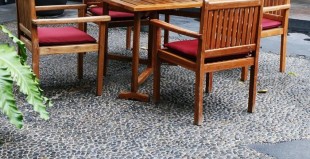 concrete patio with exposed aggregate