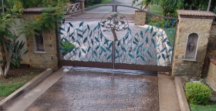 stamped concrete driveway ashlar pattern