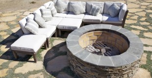 natural stone fire pit