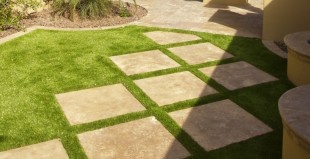 decorative stamped textured concrete patio squares